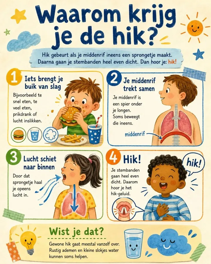 Plaat bij de vraag: Waarom krijg je de hik?